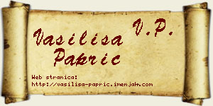 Vasilisa Paprić vizit kartica